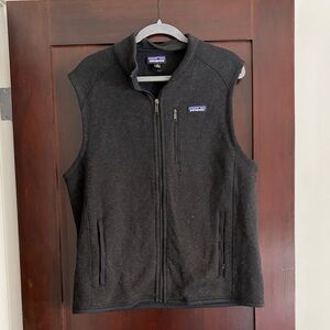 Patagonia Black Fleece Vest with Multicolor Logo